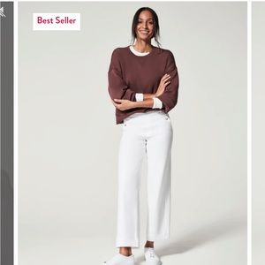 Stretch Twill Cropped Wide Leg Pant - never worn